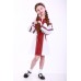 Embroidered dress for girl "Thought" White+Red